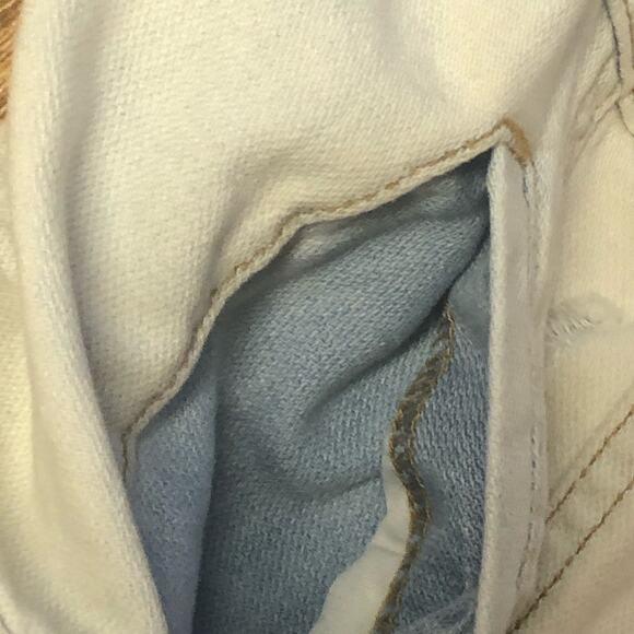 Forever 21 F21 Blue White Light Wash Distressed Jean Jacket Size Small - Picture 6 of 14